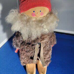 Vintage Swedish Wooden Folk Art Doll Figure